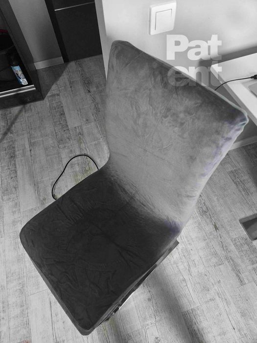 Pokrowce na krzesła miękkie welurowe komplet szare 4 sztuki