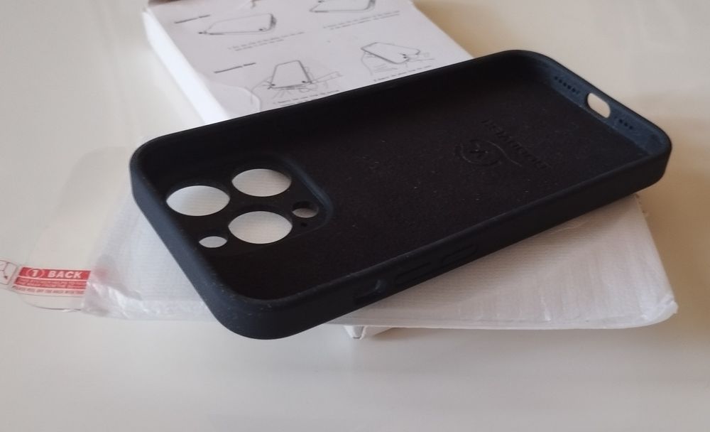 Чехол + защитное стекло для iPhone 14 Pro 6.1" (чёрный)