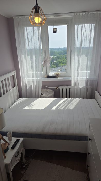 Łóżko hemnes 140x200 białe + stelaż + belka