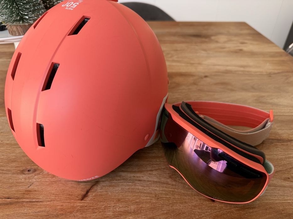 Zestaw Kask Wedze H KID 500 + gogle Wedze różowy kolor