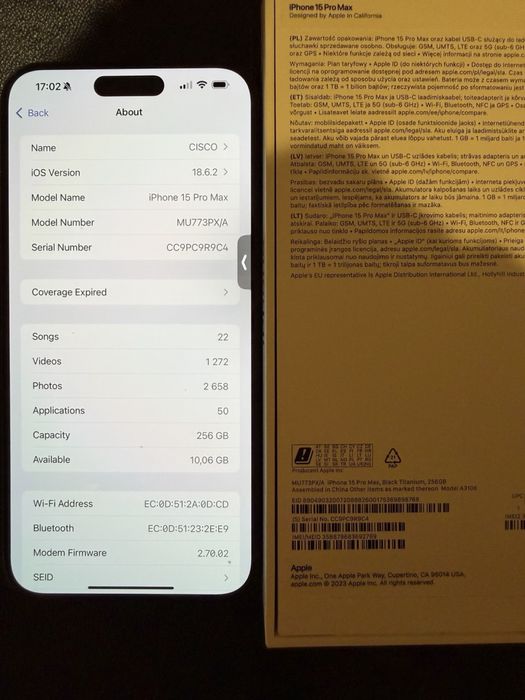 Iphone 15 pro max 256 gb