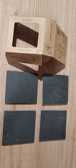 Podkładki z łupka 4 szt. pod kubki