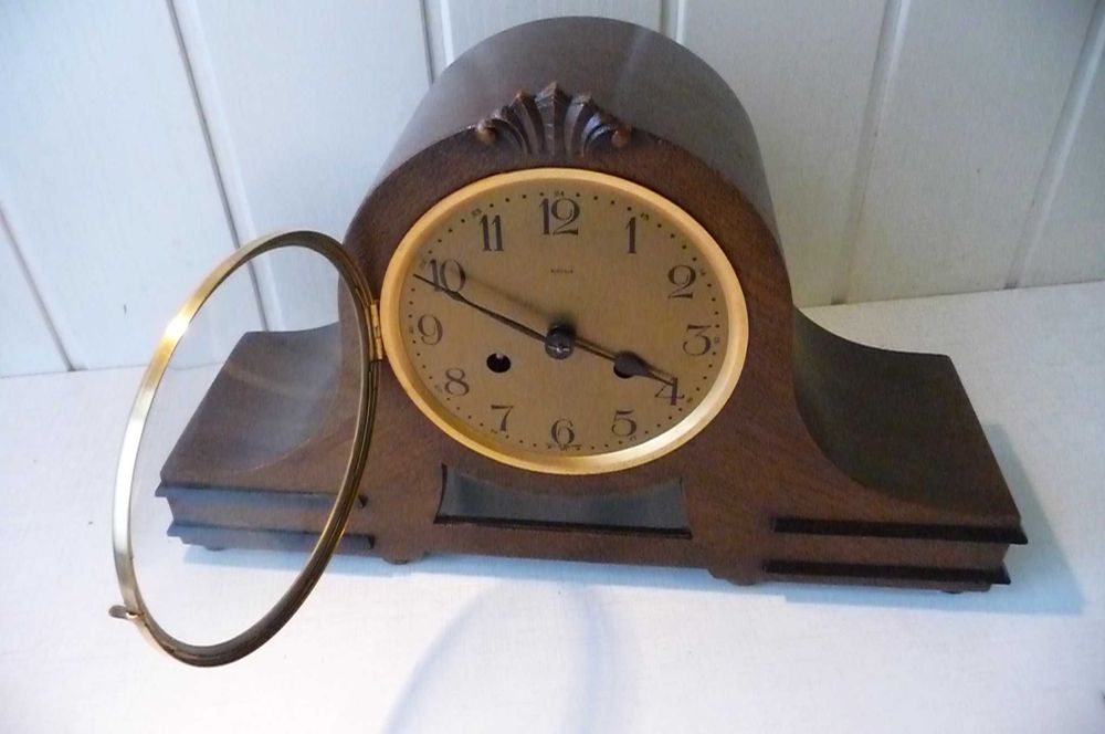 Antyczny zegar kominkowy Kienzle, 2xsygn. 100% oryg, piękny stan i wyg