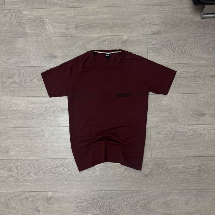 Преміум Бордова футболка Хуго БОСС BOSS Maroon Sourced, розмір факт XL