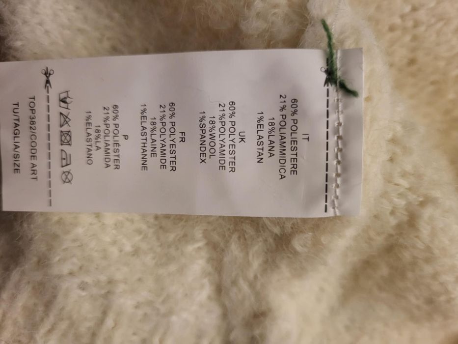 Nowy sweterek kardigan biały haftowany 38/40