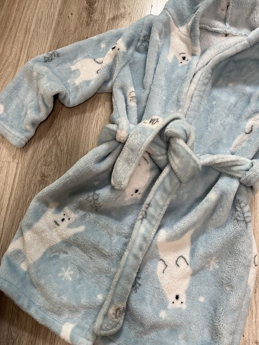 Теплый махровый халат для девочки 4-5 лет