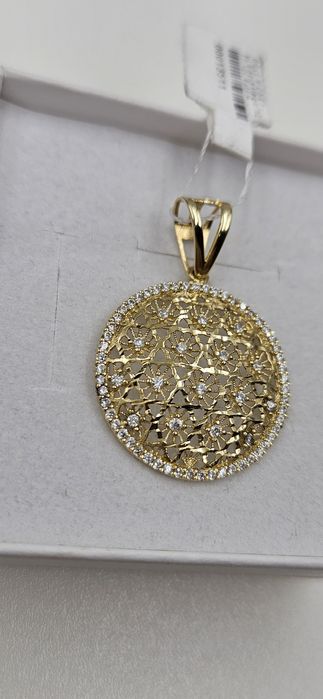 Złota zawieszka ażurowa z cyrkoniami 585 GOLD MONEY