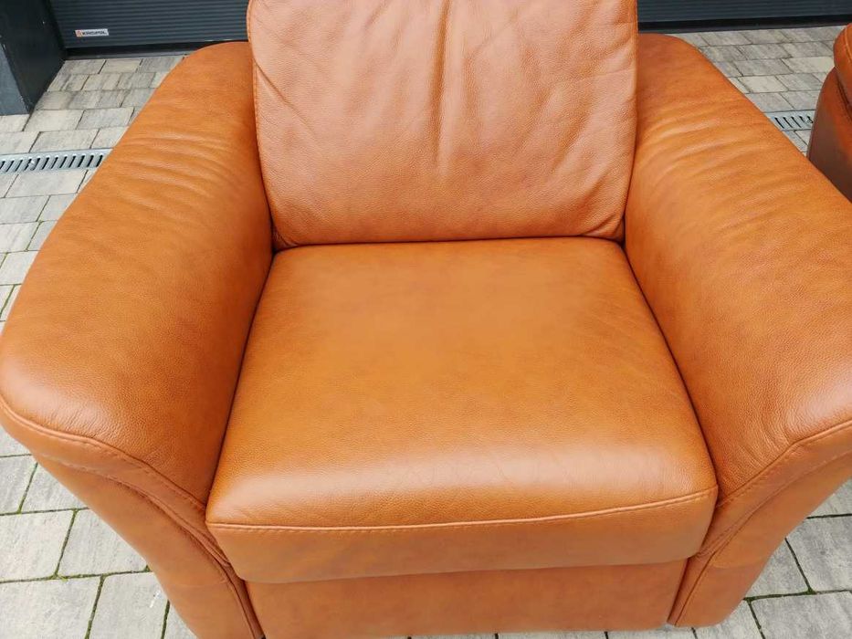 Fotele skóra naturalna KLER z funkcją relax rozkładane elektrycznie