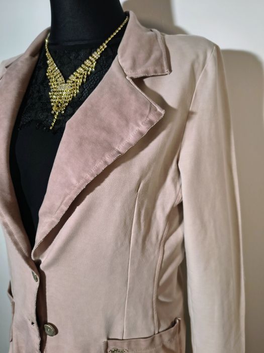 Bawełniana marynarka pudrowy róż r. L