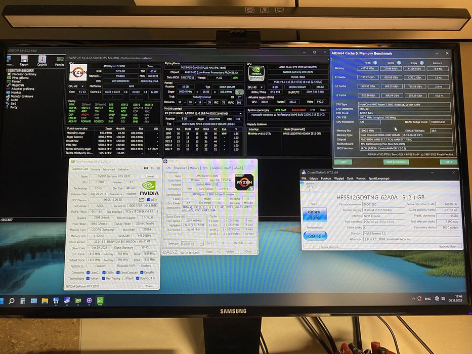 Komputer gamingowy Ryzen 3600 | RTX 2070 8GB | 1TB SSD NVME | 16GB RAM