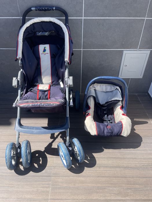 Carrinho de bebé mais coco de bebe com algumas marcas de uso ……………….