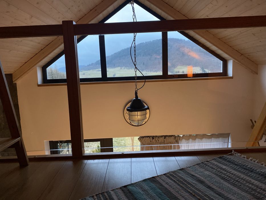 Domek  z banią z widokiem na góry  Łomnica- Góry Sowie