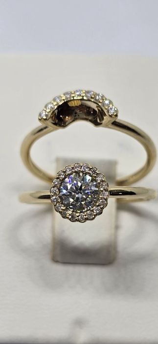 GIA 0.69 ct D/VVS1 натуральные бриллианты, золотое кольцо  Трансформер