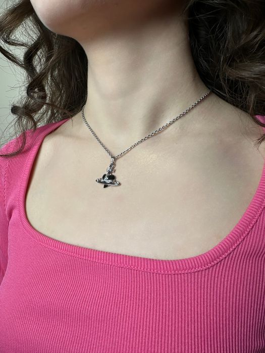 Vivienne Westwood Mini Black Heart Necklace подвеска кулон