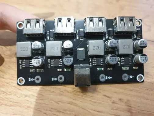 Понижающий модуль зарядого устр. DC-DC 6-32V на 4 USB QC 2.0, 3.0