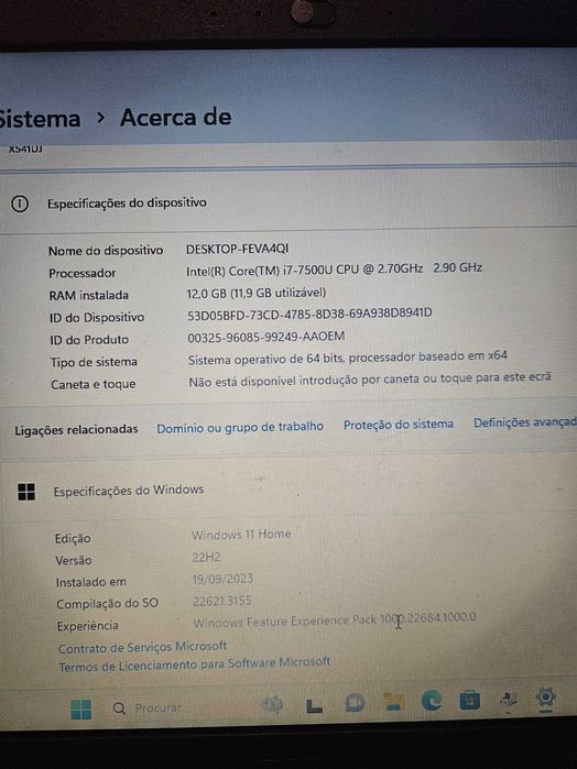 Portátil ASUS A541U