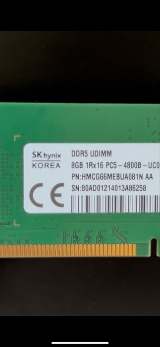 8GB RAM DDR5 hynix 4800mhz