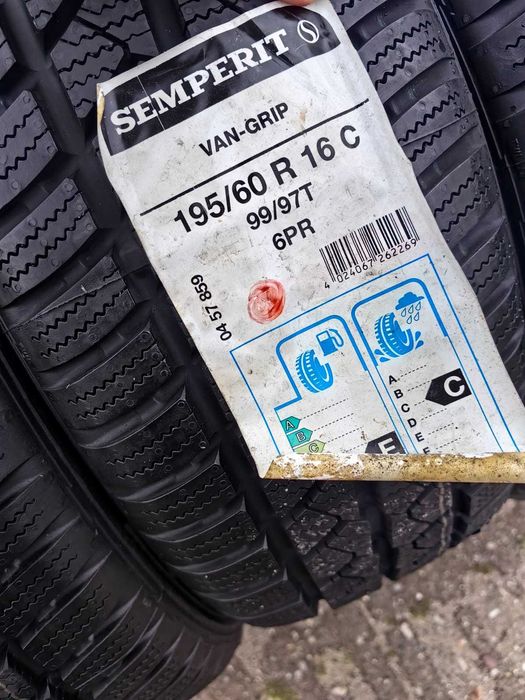 Komplet 4 sztuki nowki nówki 4× opony zimowe 195/60 R16 C 99/97T 16 16" Semperit VanGrip NOWE opona zimowa zima zimówka zimówki wysyłka odbiór 24h
