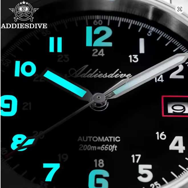 Zegarek kwarcowy Addiesdive 2030 | Błękitny 10 Bar