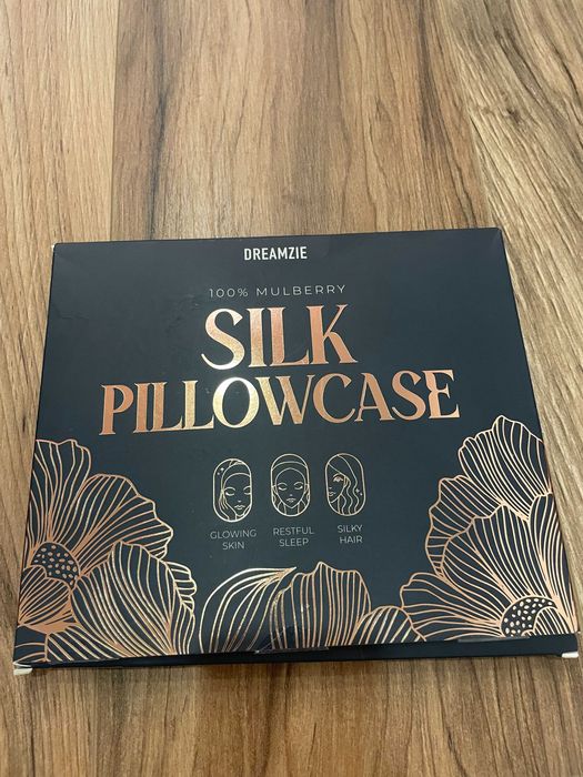 Poszewka jedwabna 100% mullbery silk 50x70 popielata szara zamek