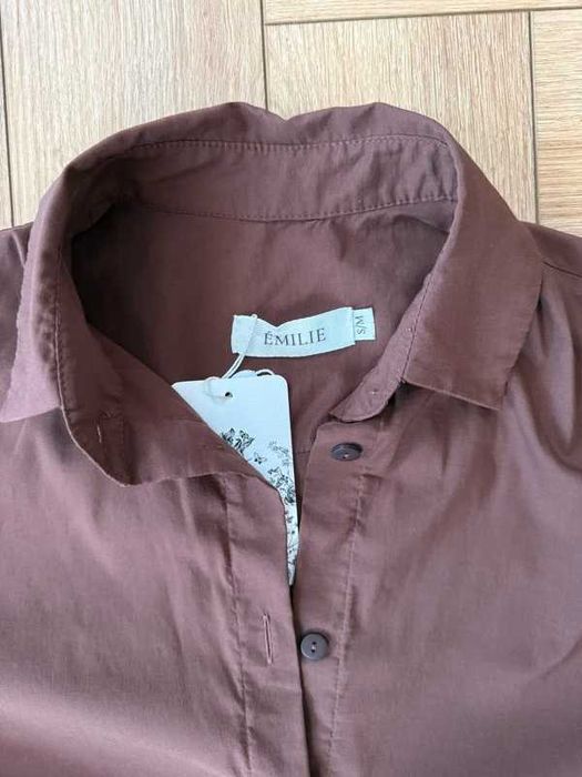 Czekoladowa koszula Emilie Atelier rozmiar S/M