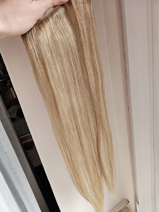 Naturalne włosy,  doczepka na wsówki,  BLOND