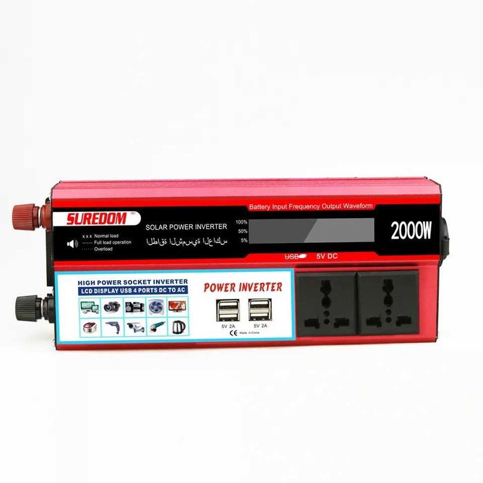 Инвертор 12 - 220 V Преобразователь 2000 W USB