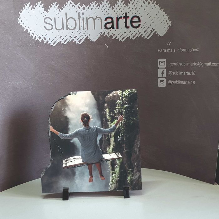 Pedra de xisto com foto impressa