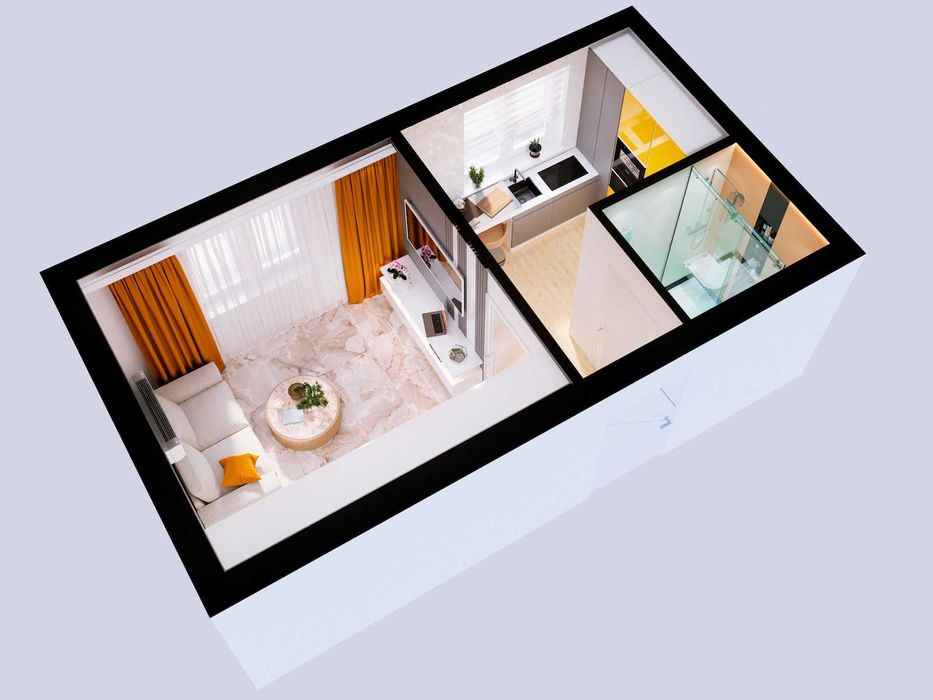 1-кім. квартира 18.04 кв.м | Роздільна | Новобудова | Без комісії