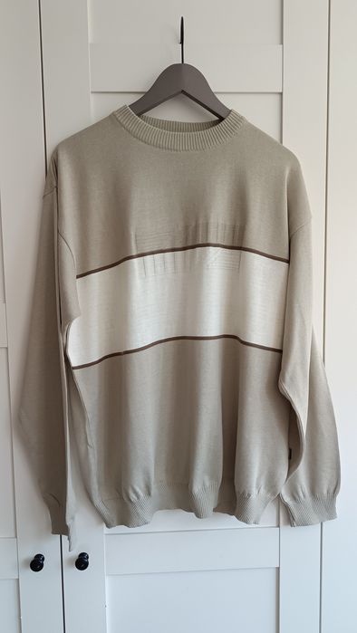 Franco Feruzzi Sweter męski XL beżowy bawełna