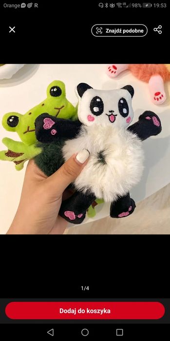 Nowa gumka/gumki do włosów na koka żabka i panda