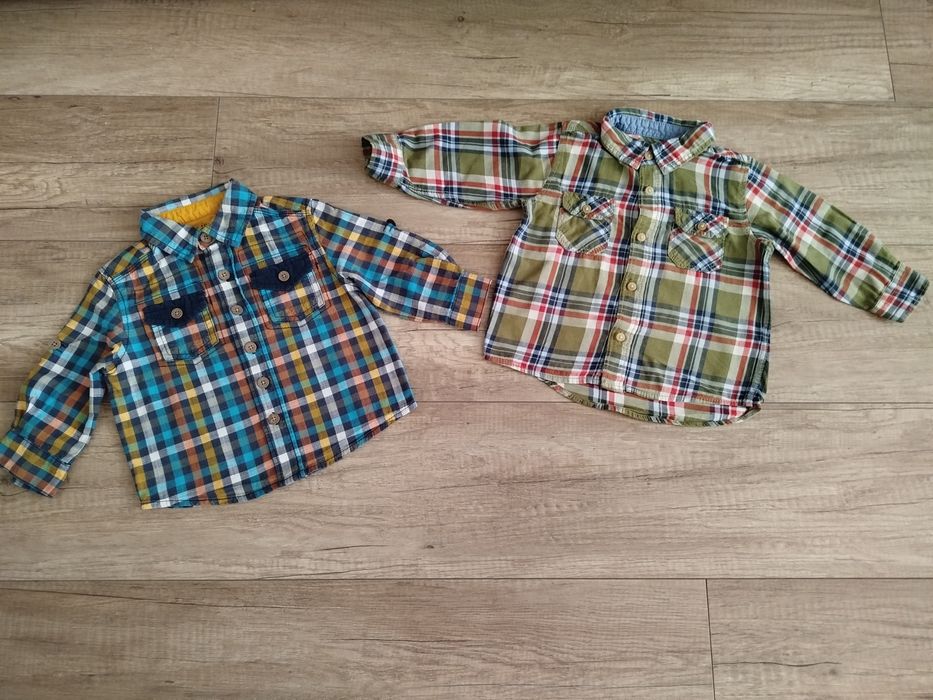 Zestaw koszula w kratę, rozmiar 80