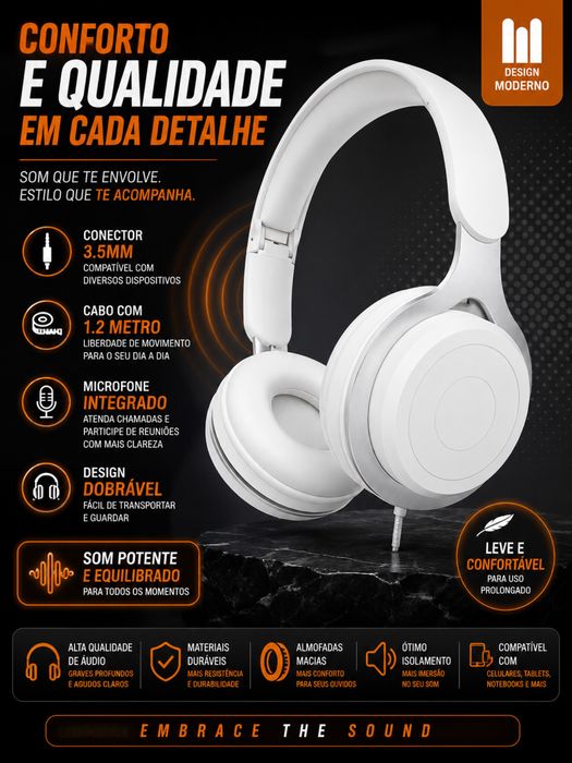 Headfone auscutadore c/fio