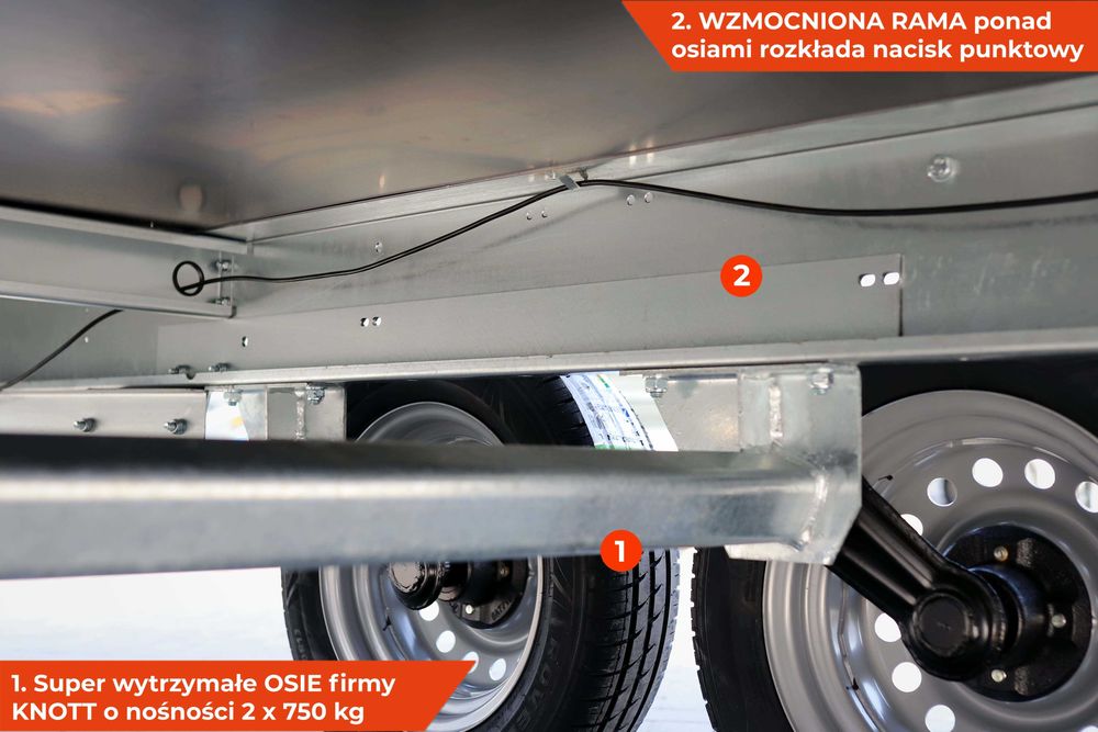 750 kg przyczepa samochodowa lekka 263x145 Neptun NADSTAWKA pełna BIS