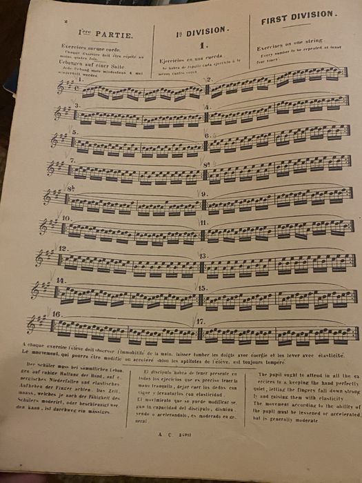 Partitura Schradiek École de la Technique du Violon, edition Cranz