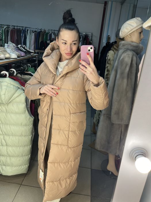 Розпродаж! Довге  пальто в кольорі пудра розмір M та L