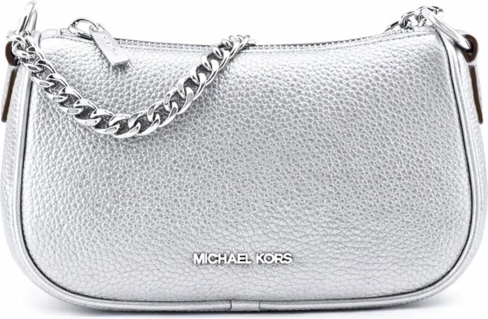 Damska torebka mała Michael Kors srebrna z łańcuszkiem paskiem na ramie nowa