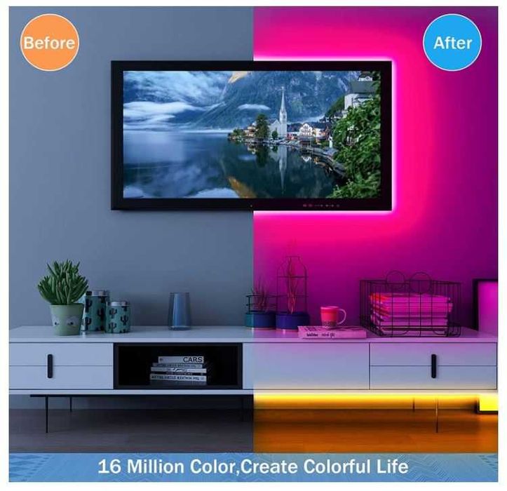 Taśma LED RGB Wifi 15m (2x7.5m) sterowanie pilotem, telefonem