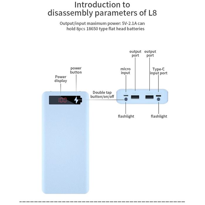 Повербанк під 18650х8шт