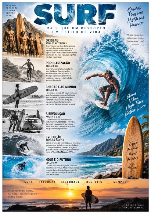 Lote 8 Posters novos Ícones do surf