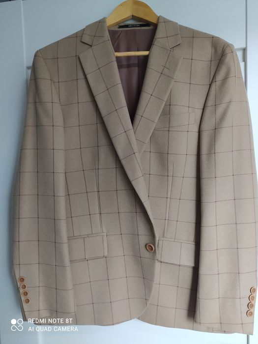 Marynarka RECMAN r. XL beżowa w kratkę