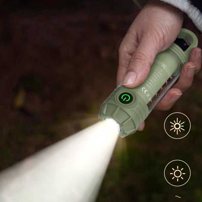 ••• LED Фонарь EDC, Карабин Фонарик с Красным Светом,  Ліхтар Брелок