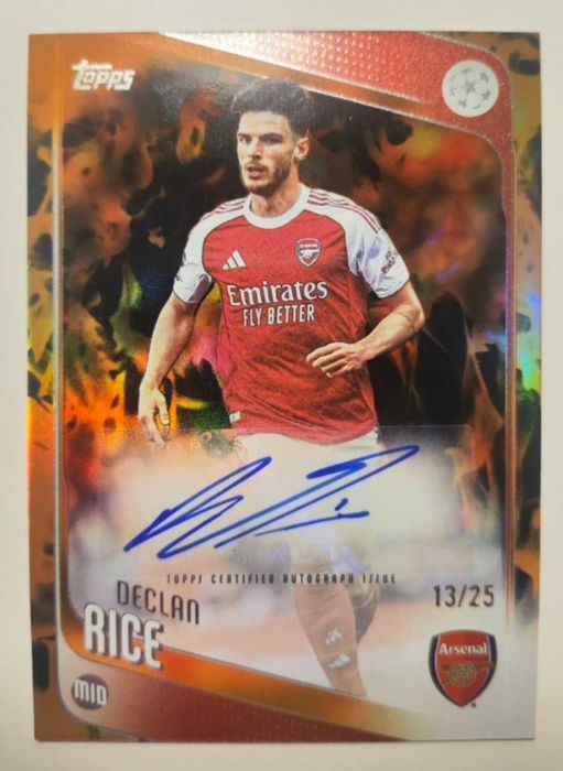 Karta TOPPS Declan Rice autograf on this card 13/25
