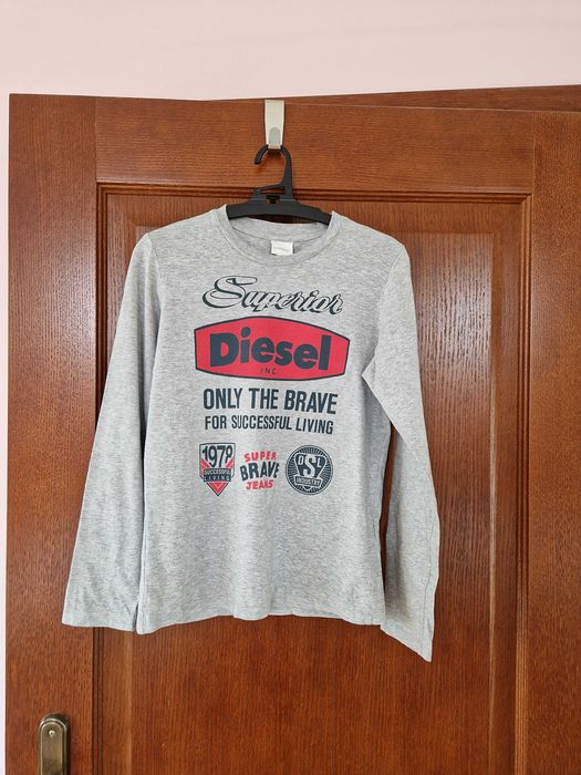 Bluza bluzka szara długi rękaw Diesel dla chłopca 10-11 lat 140/146