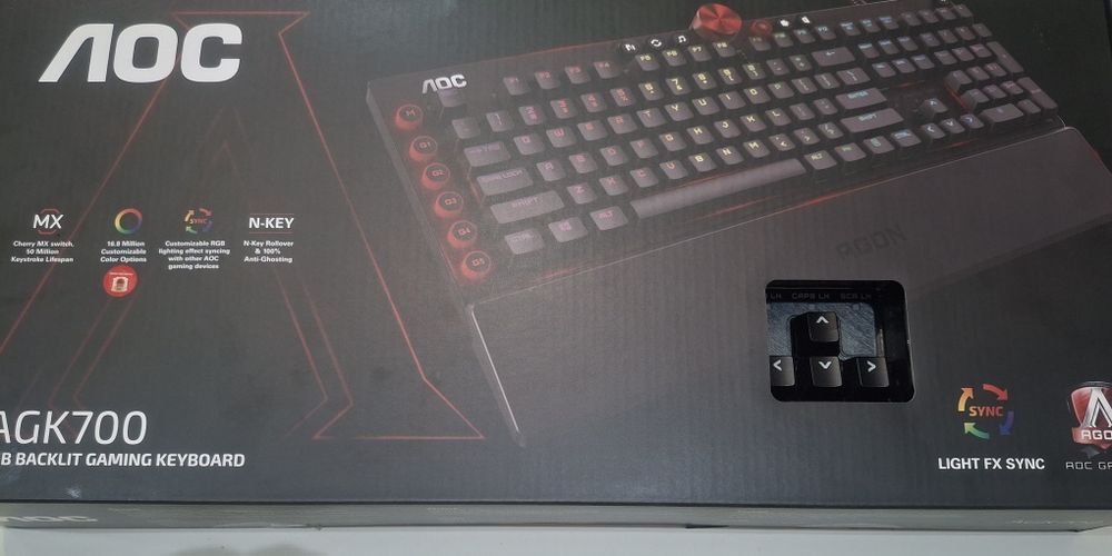 Teclado de computador mecânico, AOC_ Agk 700, NOVO, fechado na caixa.