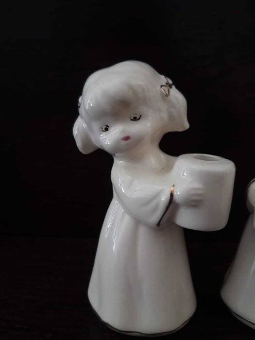 Porcelanowe Figurki Aniołki Świeczniki