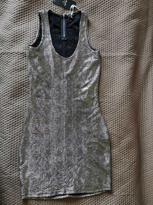 Nowa srebrna sukienka ramiączka mini rozmiar 36 38 S M Sylwestrowa