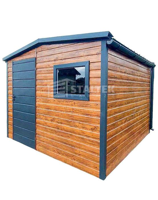 Domek ogrodowy 3x4m drzwi okno blachodachówka rynny dwuspadowy ST145