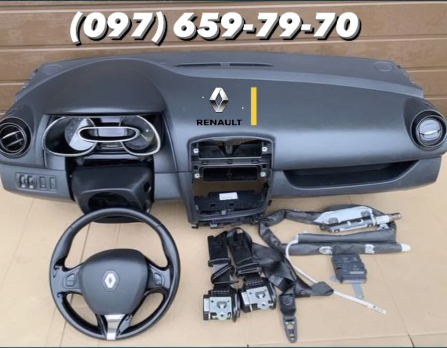 Панель Торпеда руль безопасность AirBag Renault Clio 4 Клио