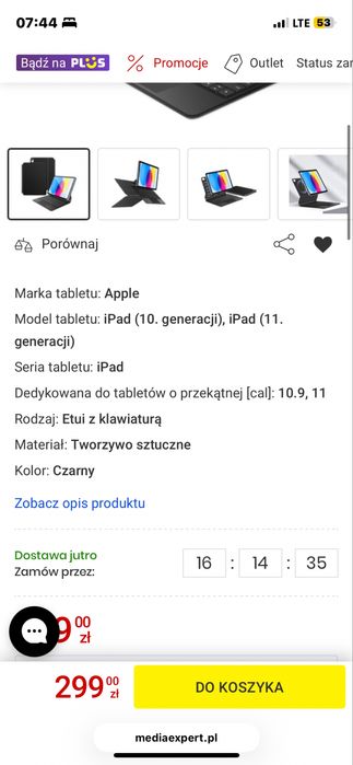 czarne etui na iPad z klawiaturą Tech Protect SmartCase